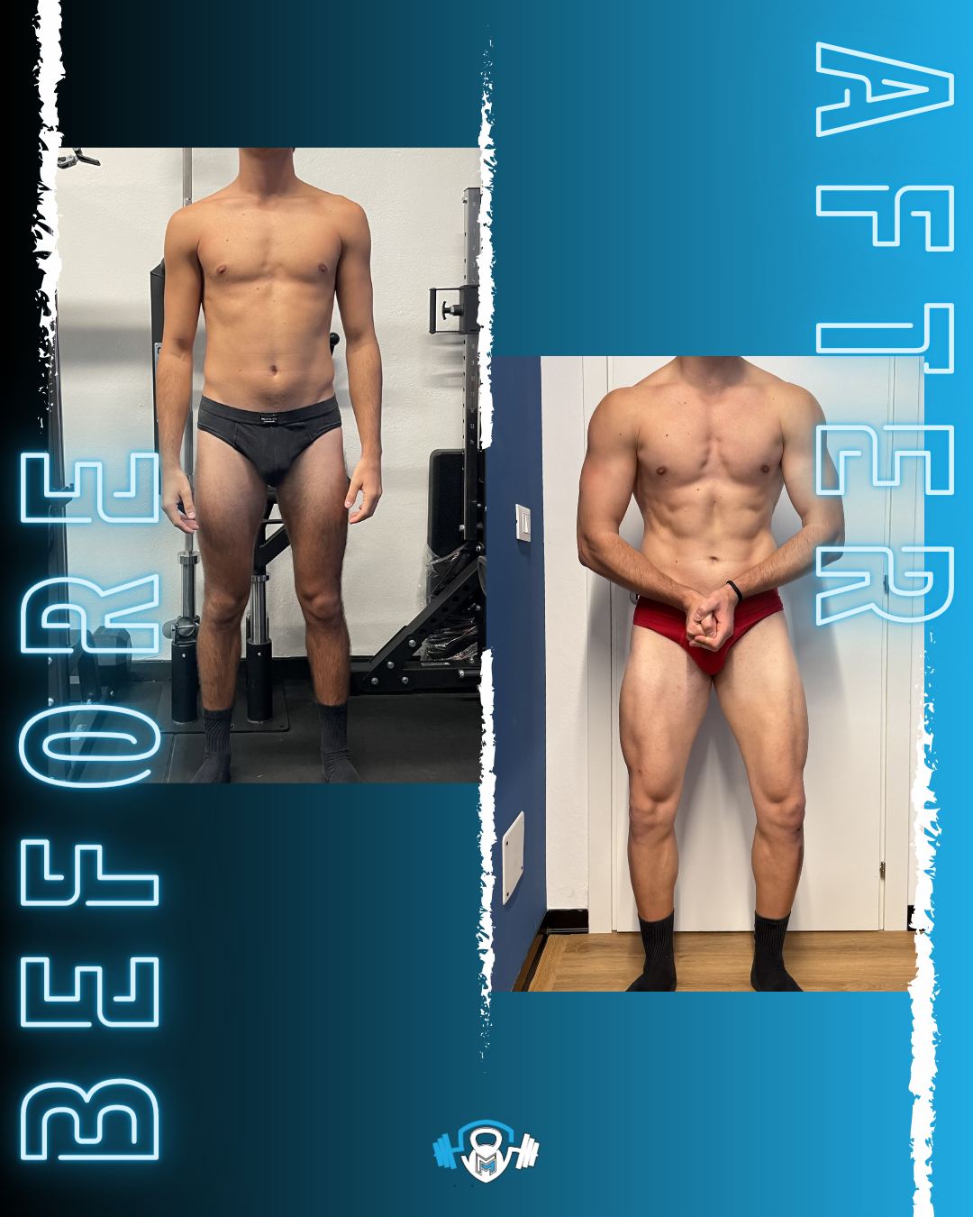 Trasformazione prima e dopo di un cliente Gymmemore